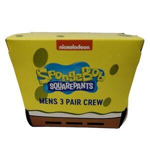 Bioworld SpongeBob SquarePants Mens 3 Pair Crew Socks Size 10 to 13 Nickelodeon